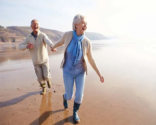 two older homeowners enjoying retirement